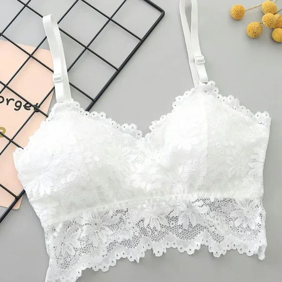 Abercrombie & Fitch White Lace Bralette - NWOT - Picture 1 of 8